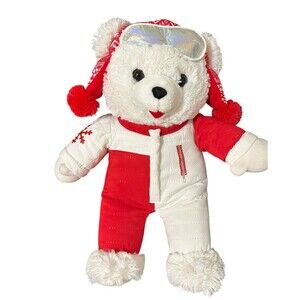 2022 CHRISTMAS Snowflake TEDDY BEAR Red Ski Girl Soft Plush Toy